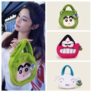 XUNXUAN Lông nhung Túi xách Crayon Shin-chan Mềm mại Bông PP Túi hoạt hình nhồi bông Quà tặng Sáng tạo Túi đeo vai Nohara Shiro Phụ nữ