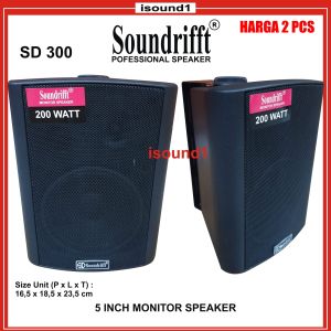 SPEAKER MONITOR SOUNDRIFFT SD 300 SPEAKER PASIF WALL 5 INCH