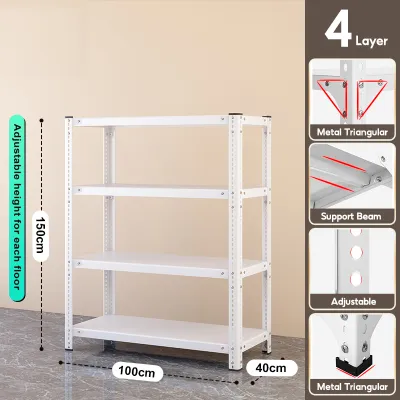 SUNNY Must-Have3/4/5 Layers Angle Steel display Shelves Organizer Rack Metal Shelf Storage layered rack tiers kitchen Bearing 500KG