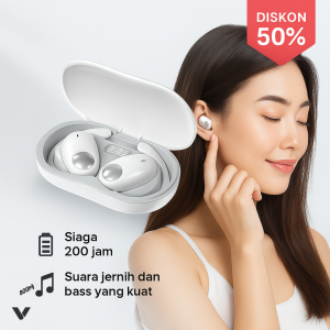 【Kirim dalam 24 jam】Wireless Headset Bluetooth 5.4 Earphone True Sports Noise Reduction Headset Bass Super Button Control Earbuds HiFi Stereo Olahraga Headphone With Mic