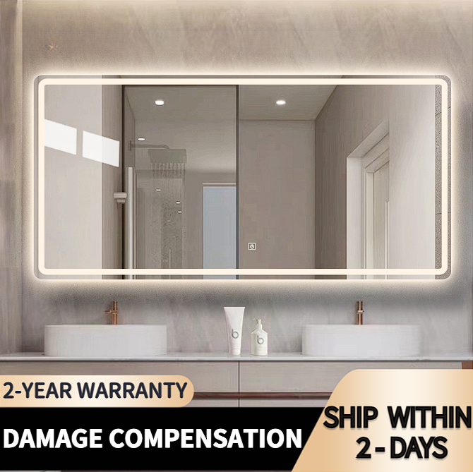 Smart LED bathroom mirror with light decoration wallmounted