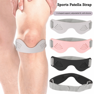 EASYEAH 1 Pair Adjustable Patella Knee Brace Highly Elastic Comfort Patellar Tendon Support Strap Universal Silicone Patella Stabilizer Daily Use