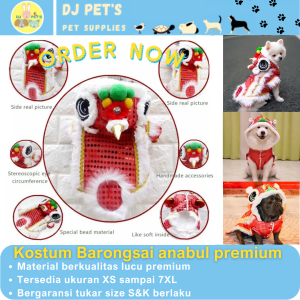 baju imlek anjing dan baju imlek kucing kostum barongsai chinese new year untuk hewan IMLEK007