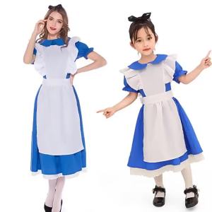 New Alice in Wonderland costume Exporting blue maid uniforms to Europe the US and Japan cosplay Matching outfits for parents and children