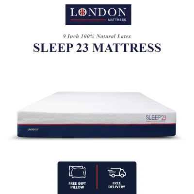 LONDON MATTRESS | Sleep23 Mattress 9 Inch 100% Natural Full Latex Mattress (King / Queen) (Tilam Kelamin)