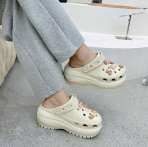 Giày dép crocs chuẩn xịn chống hôi chân nhựa tế bào êm mềm siêu bền đi mưa lội nước đi biển Giày sục crocs đế xuồng mega crush clog cao 8cm màu kem