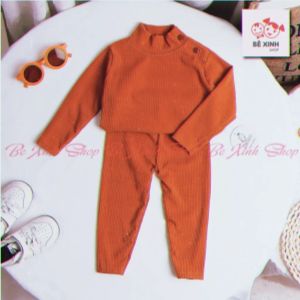 [BÃO SALE] Đồ Bộ Len Tăm Dài Tay Thu Đông Cho Bé Trai Bé Gái Quần Áo Thu Đông Bộ Len Cho Bé Gái Trai 3P gấu Bé_Xinh_Shop