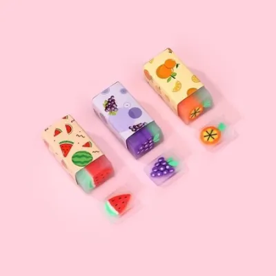 Penghapus Karakter Lucu / Penghapus Pensil Motif Buah Fruits Lucu / Eraser Unik / Penghapus Gel Pensil