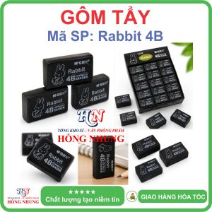 [BIG SALE] COMBO 3 Cục Gôm Tẩy siêu sạch Rabbit 4B - Màu đen dẻo dai bền bỉ ít bụi an toàn