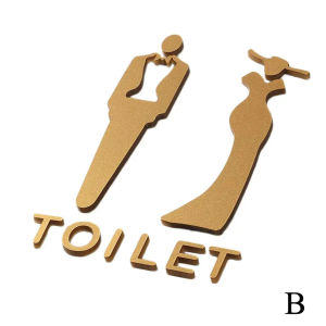 Toilet Sign Board Papan Nama Toilet Acrylic Petunjuk Toilet Dekorasi Toilet