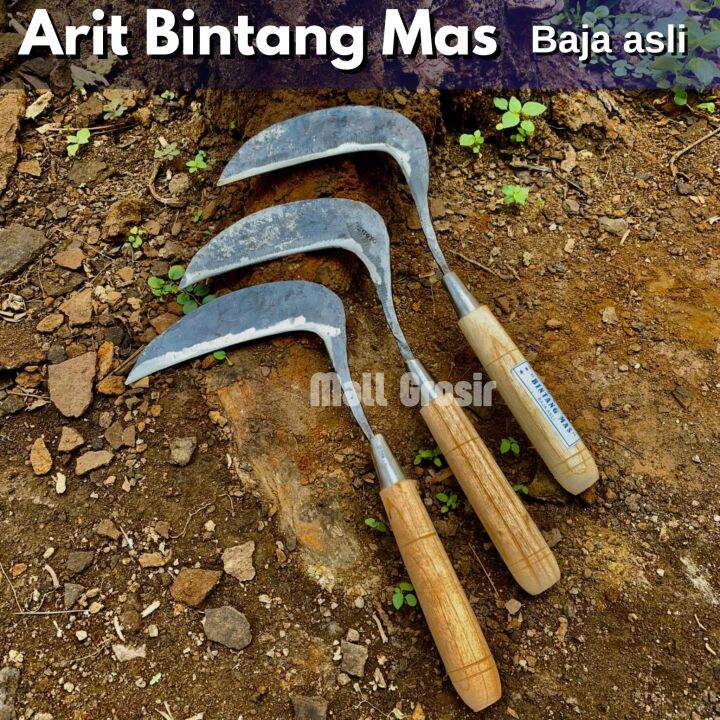 Sabit Arit Rumput Sedang Ukuran 40Cm Cap Bintang Mas Baja Asli Super ...