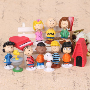 RA L67 12pcs Snoopy Cake Toppers Peanuts Cartoon Charlie Brown Lucy Franklin And Friends Beagle Woodstock Peanuts Girl Toppers-Kids Kid L AR