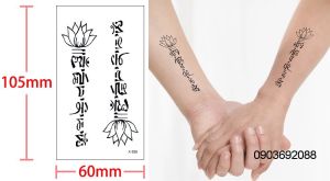 Tattoo hoa + chữ size 10.5 x 6cm nhiều mẫu Hình Xăm Dán xương quai xanh Sticker Tattoo Flower HCM