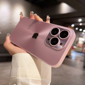 With Lens Films With Logo Laser Metal Plating Anti-fall Phone Case For iPhone 17 16 15 14 Pro Max Plus 13 12 11 Pro Max Luxury Matte Silicone Phone Cover Casing Shell With Full Cover Camera Protector