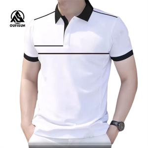 [Oufisun] Thương hiệu áo polo công sở nam Áo polo kẻ sọc cho nam áo tay ngắn đơn giản polo Áo Polo ngắn tay mỏng