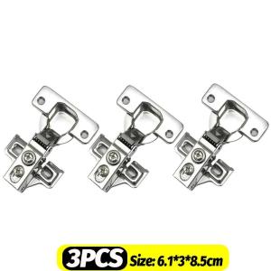 บานพับซ่อนแบบเต็มรูปแบบกรอบรูปใบหน้าแบบนิ่มจำนวน4ชิ้นบานพับเหล็กสำหรับเฟอร์นิเจอร์ตู้ครัวฮาร์ดแวร์บานพับประตูอุปกรณ์เสริม