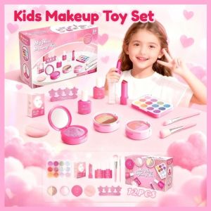 Kids Makeup Play Set 21PCS Non Toxic Simulation Cosmetics Dress-Up Toy & Christmas Gift for Girls