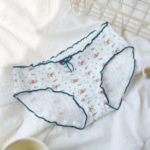 กางเกงในน่ารัก เซ็ตลายดอกไม้ ผ้าคอตตอนผสมสเปนแด็ก ใส่สบาย พร้อมส่ง🌸CR store168🌸