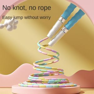 VBNFH 2.8m Dây nhảy hạt mềm Chống trượt Khớp tre Dây nhảy thể dục phân đoạn Dây tập thể dục thể thao Có thể điều chỉnh Dây thể thao Thể hình