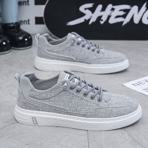 AU Mens Shoes 2025 New spring breathable linen shoes trendy versatile shoes mens canvas shoes lightweight casual sneakers
