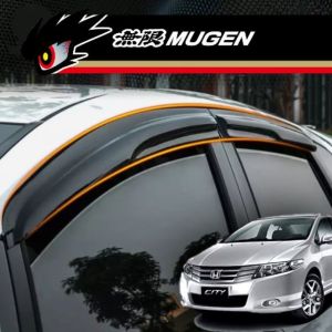 Honda City 2008 To 2013 Door Visor Mugen Style 8 cm Width 1.8 mm Thickness Rain Vent Deflector Weather Rain Sun Visor
