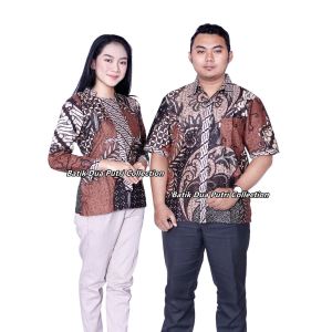 Blouse Batik Wanita Modern Trendy Terlaris By Batik Dua Putri Collection = JOWO COKLAT
