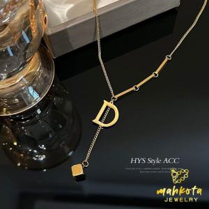 K21 Kalung TITANIUM Wanita Model Mahkota Unik Lapis Emas 18K