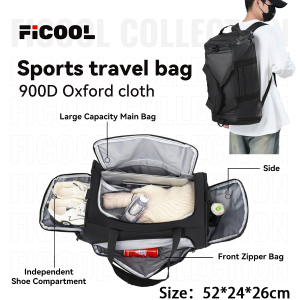 Ficool Travel Bag Duffle Bag Waterproof Oxford Cloth Duffel Bag for Men and Women - Large Capacity Travel Backpack