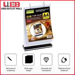 UEB 2pcs Table Menu Stand A4 Sign Holder Acrylic Desktop Double Display Holder for Picture Card Store Office Menu Retail Show