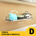 Kitchenut Stainless Steel 304 Wall Mounted Kitchen Rack Hanging Shelf Organizer Rak Dapur. 