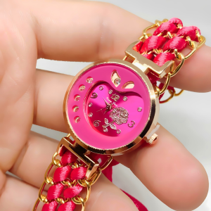 Promo!!!! Jam Tangan Wanita Mewah Terbaru Fashion Korea Desain Motif Buah Tali Nilon Model Serut