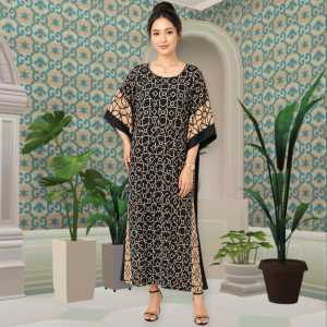 Kaftan Dubai Hot item Exclusive design Digital printed New arrival Muslim fashion square neck polyester material Ready stock Malaysia (COD) available for All Malaysia tranding design baju tedur harga murah fast delivery.