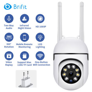 Brifit Wireless WIFI camera 360 ° rotating smart home monitoring camera dual -frequency 5G WIFI 1080p wireless camera real -time monitoring two -way call intelligent automatic tracking full -color infrared night vision indoor IP camera