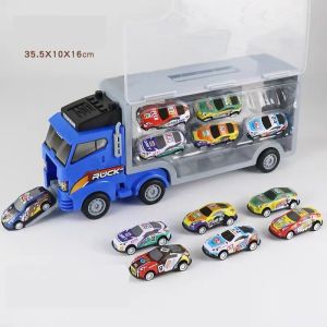Mainan Anak mobil Storage Container Fire Truck Vehicle Alloy Pull Back Car die cast inertia car