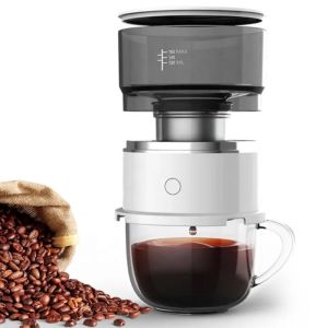 RGFV STORE Kiểm soát nhiệt độ kỹ thuật số Máy pha cà phê di động Mini di động Bộ lọc bằng thép không gỉ Máy pha cà phê bằng tay Thiết bị pha cà phê Pha cà phê thủ công Máy pha cà phê điện Du lịch