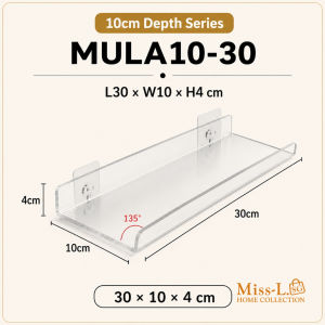 MULA ClearGrip Acrylic Wall Shelf No Drill Bathroom Organizer Shelf Adhesive Storage Rack