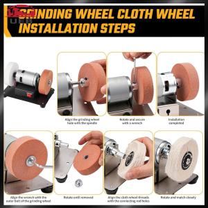 [UEB AUTO] Mini Bench Grinder with 2 Wheels Multifunctional Grinding Polishing Machine 7 Adjustable Speed for Metal/Wood/ Making/Jewelry Buffing