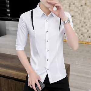 Áo Sơ mi nam áo sơ mi tay lỡ phối màu trẻ trung nam tính H46