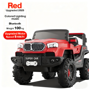 Beige Kids electric Car Kids Ride On Car 12V Dual drive 4 Wheels Electric Jeep With remote control Electric toys Electric vehicle