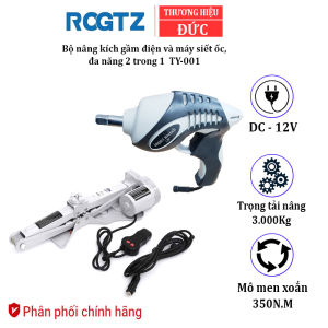 [ BẢO HÀNH 24 THÁNG] Bộ nâng kích gầm điện (con đội an toàn) và máy siết ốc ô tô đa năng Thương hiệu Đức ROGTZ TY-001 tải trọng tối đa 3 tấn