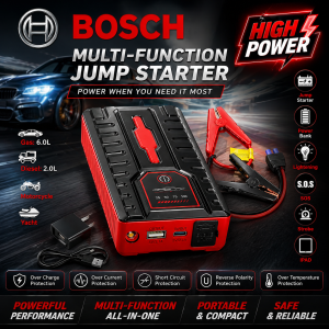 🔥9.9 MEGA SALE🔥 BOSCH Car Jump Starter with Air Compressor Portable Battery Booster Tire Inflator Power Bank LED Emergency Light 5 Year Warranty