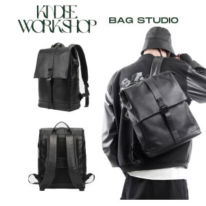 Balo da xịn cặp laptop da bò đựng sách vở đeo đi học đen trơn đơn giản phong cách thời trang học sinh KINDEE