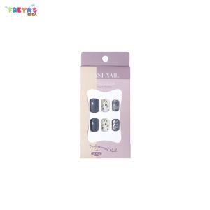 FR-K154 Kuku Palsu Motif Wanita 24pcs Free Sticker Lem Motif Cantik Kekinian / Set Nail Art Kuku Palsu Pengantin Fashion Korea / Glossy Fake Nails Wedding Graduation Women Import