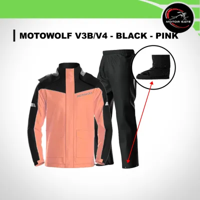 Original Motowolf Raincoat V3B & V3C /V4 Upgraded Design / Raincoat and Pants w/ Attached Rain Shoe Cover MDL0403B