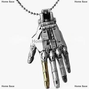 [COD] Home Base Fashion Mechanical Bionic Hand Pendant With Chain For Men Women Creative Movable Finger Joints Robot Hand Necklace Jewelry