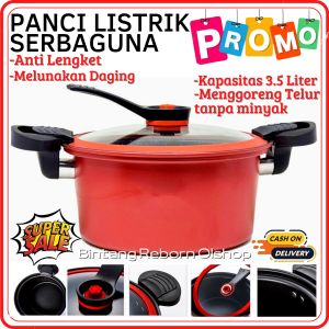 Panci Presto SHUANGXIONG GZ-000015 + Tutup Kaca - Memasak - Kukus - Presto Kapasitas 3.5 Liter Press Cooker - Kualitas Premium - Panci Presto Viral - Panci Rebus - Panci Serbaguna ~BRO