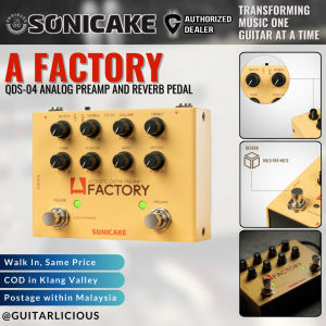 Sonicake QDS-04 A Factory Analog Preamp and Digital Reverb Dual Footswitch Guitar Effects Pedal