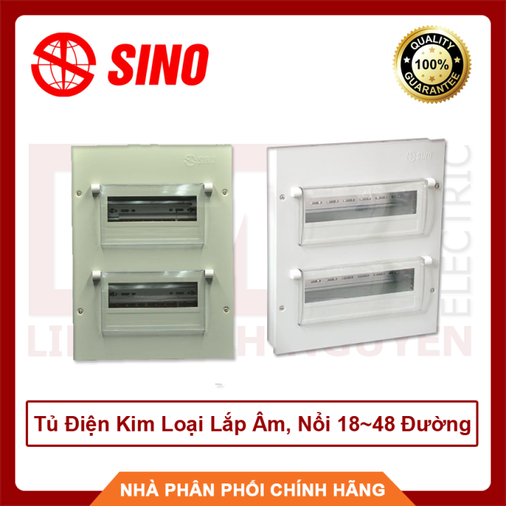 SINO Tủ Điện Kim Loại Lắp Âm, Nổi 18~48 Đường CB - Hàng Việt Nam, Chất Lượng Cao - BH 12 Tháng