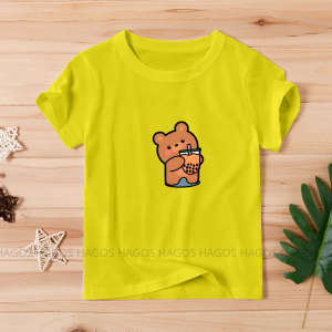 bear beruang boba cute fashion kaos t shirt anak cewek perempuan lengan pendek katun premium