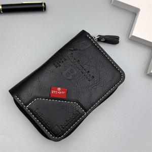 Mens Folding Style Wallet High-quality Leather Business Holder Zipper Short Wallet Coin Money Bag Suitable For Giving Gifts